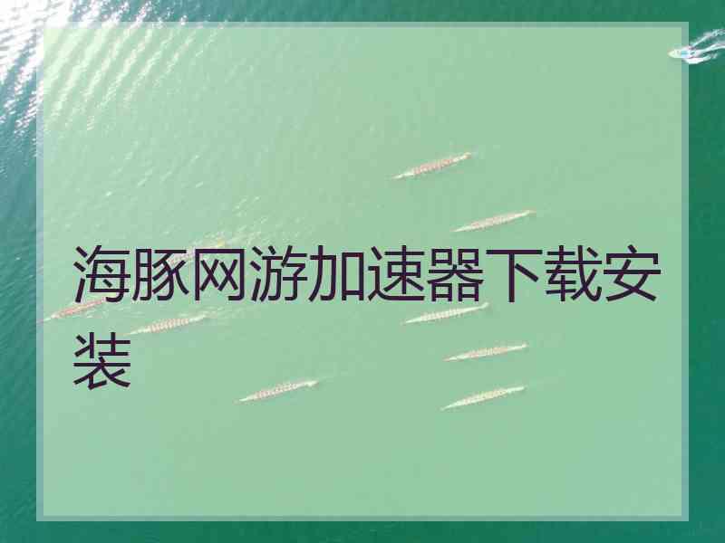 海豚网游加速器下载安装