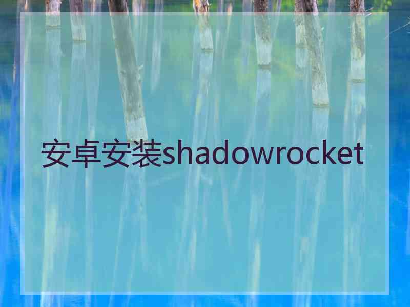 安卓安装shadowrocket