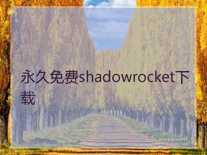 永久免费shadowrocket下载