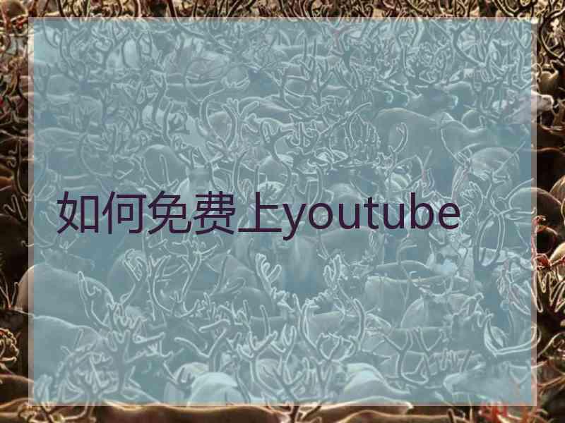 如何免费上youtube