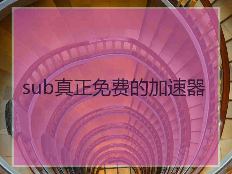 sub真正免费的加速器