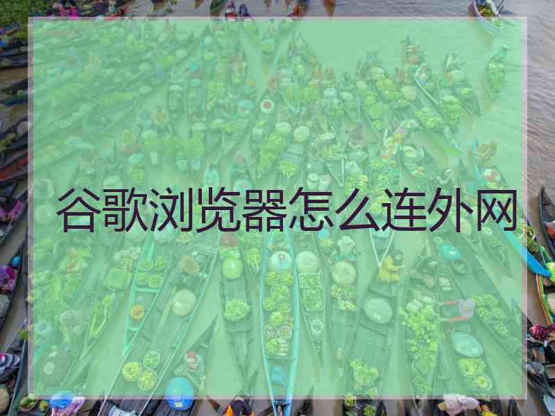 谷歌浏览器怎么连外网