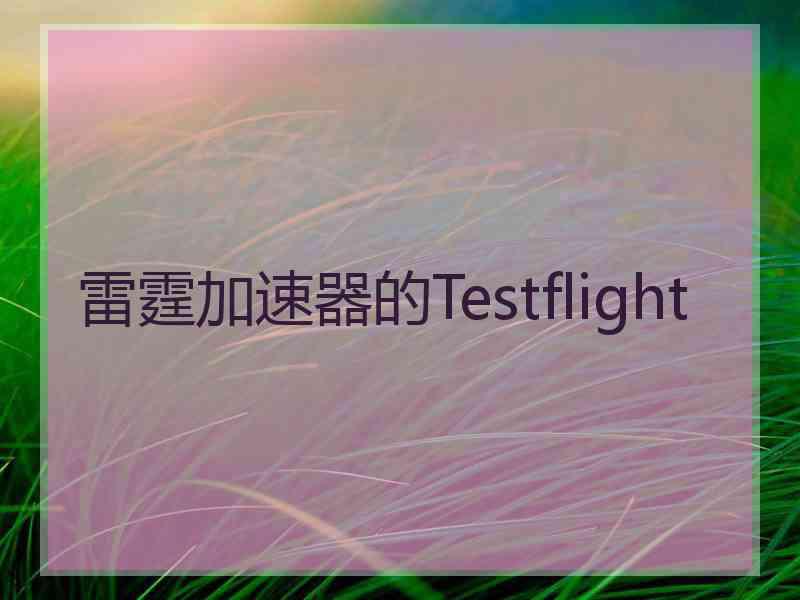 雷霆加速器的Testflight