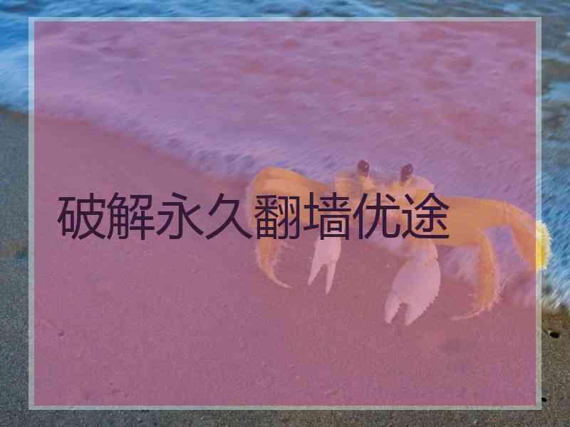 破解永久翻墙优途