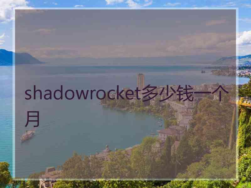 shadowrocket多少钱一个月