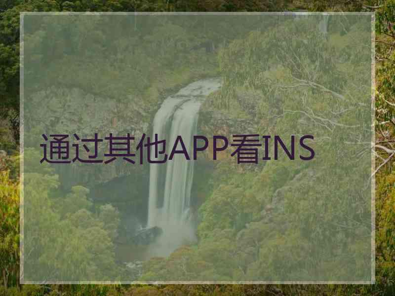 通过其他APP看INS