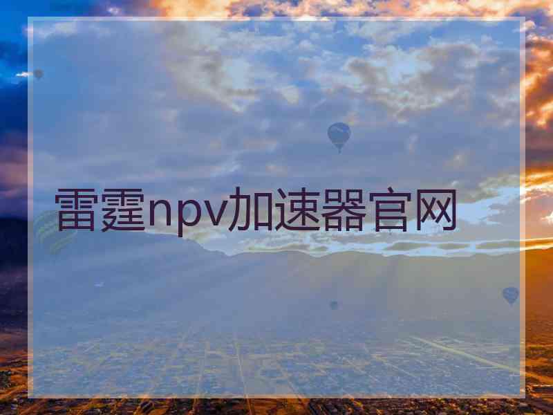 雷霆npv加速器官网